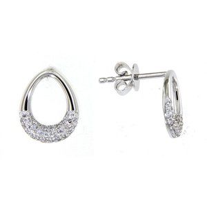 Cluster Diamond Pear Style Stud Earrings Fine Jewelry White Gold